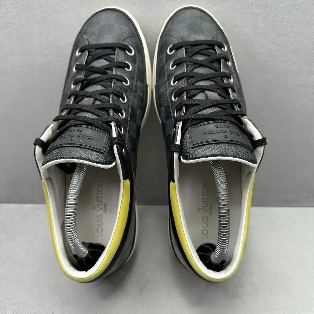 Mens 9.5 (UK 8.5) Louis Vuitton Twister Trainer Gray Damier Suede Canvas Leather